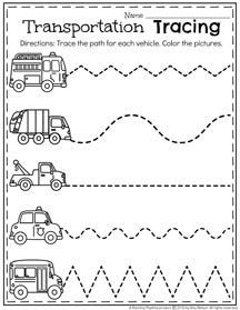 January Preschool Worksheets - Transportation Tracing. Sanitation Worker Preschool Activities, Community Vehicles Worksheet, Emergency Helpers Preschool, Police Officers Preschool, Police Officer Worksheets Preschool, Community Helpers Preschool Fine Motor, Our Community Preschool Theme, Free Community Helpers Printables, Occupations Preschool Theme