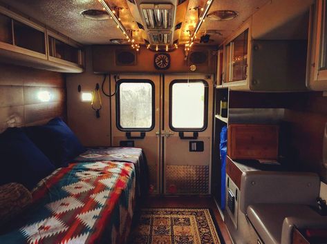 Converted Ambulance, Ambulance Conversion Campers, Ambulance Camper Conversion, Ambulance Camper, Ambulance Conversion Interior, Ambulance Conversion, Cargo Trailer Camper Conversion, Camping Trailer Diy, Van Dwelling