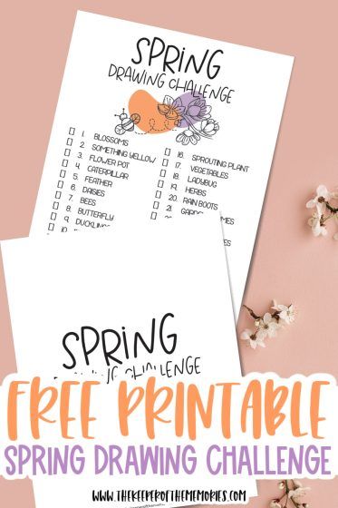 Encourage creative thinking while strengthening fine motor skills and learning how to draw using this Free Printable Spring Drawing Challenge. This drawing for kids printable is a great way to spend quality time with your kids this spring. Get yours today! Spring Drawing Challenge, Spring Drawing, Drawing Activities, Drawing Prompt, Spring Art, Homeschool Preschool, Skills To Learn, Preschool Kindergarten, Drawing Tutorials