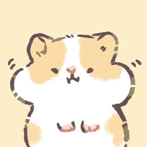 Cute Goat Drawing Kawaii, Simple Hamster Drawing, Hamster Drawing Cute, Cute Animal Drawings Simple, Hamster Cute Cartoon, Hamsters Drawing, Hamster Doodle, Cute Drawing Pfp, Chibi Hamster