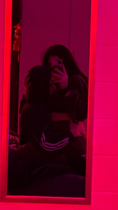 Led Lights Couple Aesthetic, Bf Pics Ideas, Couple Goal Photos In Mirror, Mirror Relationship Pics, Bf And Gf Pictures Private, Cute Couple Pics Mirror No Face, Couple Photo Mirror Pic, Red Led Couple, Cute Relationship Photos To Recreate