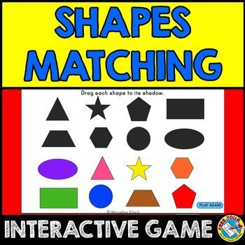 FREE SHAPES INTERACTIVE ACTIVITY  SELF-CORRECTING GAME: DRAG 2D SHAPES TO THEIR CORRESPONDING SHADOW  A simple, free 2d shapes matching game to be used on a computer or interactive whiteboard. Children drag 2D shapes to the corresponding shadow. Only correct answers will be accepted.  Children will surely enjoy this activity since it is interactive and visually stimulating. It is very practical as it is self-checking too! Math Sorting Activities, Whiteboard Games, Interactive Whiteboard Activities, Whiteboard Activities, Prek Themes, Smartboard Activities, Halloween Math Centers, 2d Shapes Activities, Shapes Matching