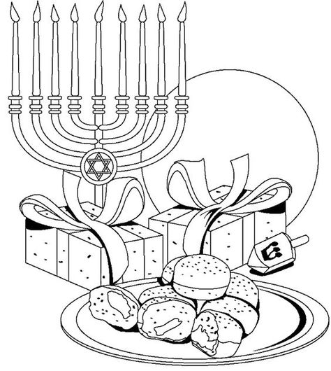 menorah-and-hanukkah-coloring-pages Hanukkah Coloring Pages, Hanukkah Symbols, Hanukkah Art, Hanukkah Crafts, Jewish Celebrations, How To Celebrate Hanukkah, Hanukkah Cards, Free Coloring Sheets, Yom Kippur