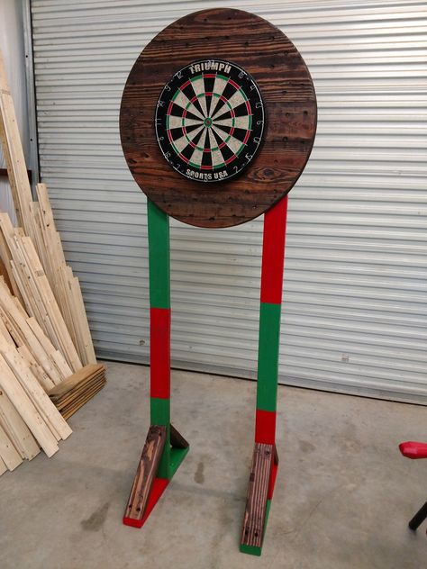 Custom dart board stand(not finished still needs chalkboard and storage compartment) Outside Dart Board Ideas, Dart Board Stand, Dart Board Ideas, Custom Dart Board, Table Folding, Board Stand, Creative Valentines, Diy Valentines Crafts, Dart Board