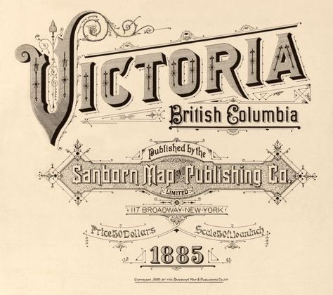 Fire Insurance Map Typography from 1880-1920, Pt.2 – Vintage Me Oh My Victorian Lettering, San Francisco Map, Vintage Logos, Victoria British Columbia, Snacks Für Party, Types Of Lettering, Vintage Type, Vintage Lettering, Vintage Typography