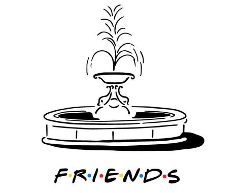 Friends Doodles, Friends Cricut Cup, Friends Logo, Friends Coloring Pages Tv Show, Friends Tattoo Tv Show, Friends Show Clipart, Friends Doodle Tv Show, Friends Line Art Tv Show, Cricut Friends Tv Show