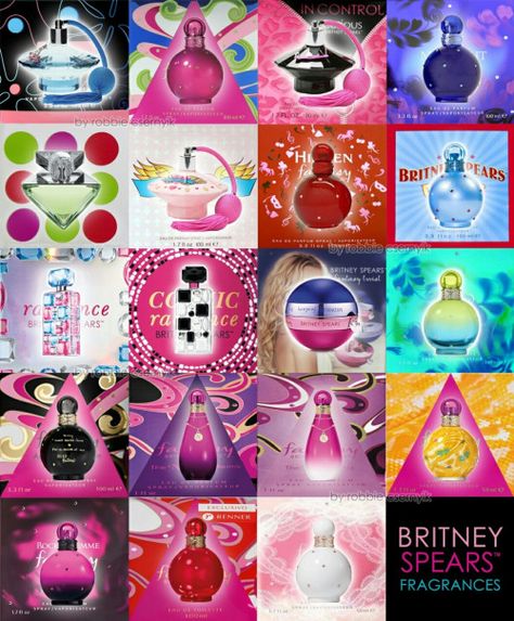 Heaven On Earth Britney Spears Perfume Collection, Spacehey Ideas, 2000s Perfume, Britney Spears Poster, Britney Spears Perfume, Perfumes Collection, Britney Spears Outfits, 2000s Magazines, Trashy 2000s