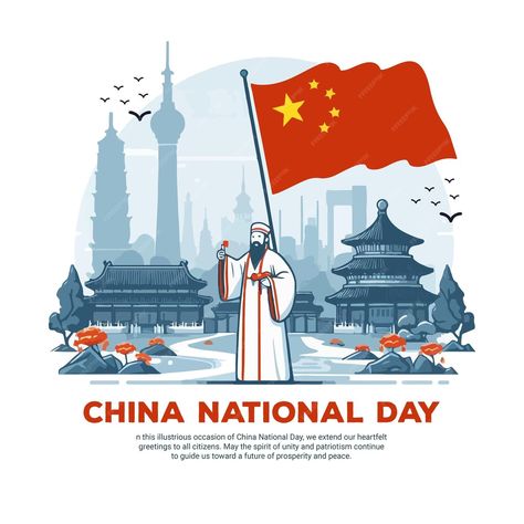 Republic of China National Day 1st October Holiday Celebration social media post banner template | Premium AI-generated vector China National Day, October Holidays, Holiday China, 1st October, Chinese Holidays, China Flag, Republic Day, National Day, Day Wishes