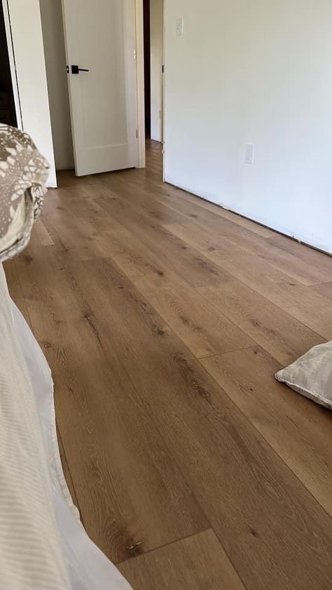 Light Brown Oak Floors, Oak Color Flooring, Medium Hardwood Floors Colors, Medium Lvp Flooring, Light Oak Floors Wall Color, Hardwood Floors With Dark Cabinets, Walnut Lvp Floors, Midtone Wood Floors, Cairo Oak Coretec Kitchen