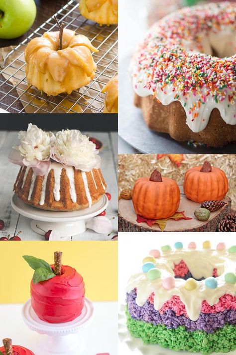 Use these easy bundt cake decorating ideas to make beautiful bundt cakes, perfect for all holidays and parties. Some ideas are easy for kids to make too! Bundt Cake Decorating Ideas Wedding, Bundt Cake Decorating, Bundt Cake Decorating Ideas, Bundt Cake Ideas, Bundt Cake Decorations, Mini Bunt Cake, Mini Bundt Cakes Recipes, Easy Bundt Cake, Cake Tips