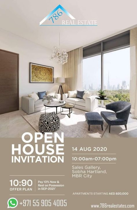 Open House Invitation  Date: 14 August 2020 Time: 10:00 am - 07:00 pm Feel Free To Contact Us : +971 55 905 4005  www.786realestates.com  #786realestates #realestate #realestatecompany #realestate786 #dubai #investindubai #dubaiproperties #dubaiproperty #properties #buyapropertyindubai #sobha #sobhareality #sobhahartland Open House Invitations, Open House Invitation, Open House Real Estate, Social Media Design Inspiration, Content Ideas, Marketing Ideas, Real Estate Companies, Media Design, Social Media Design