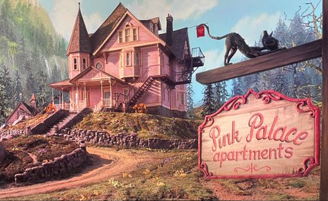 Caroline Movie, Halloween Desktop Wallpaper, Pink Palace, Movie Locations, Spooky Movies, Old Disney, Pink Halloween, Girly Art Illustrations, Pink Houses