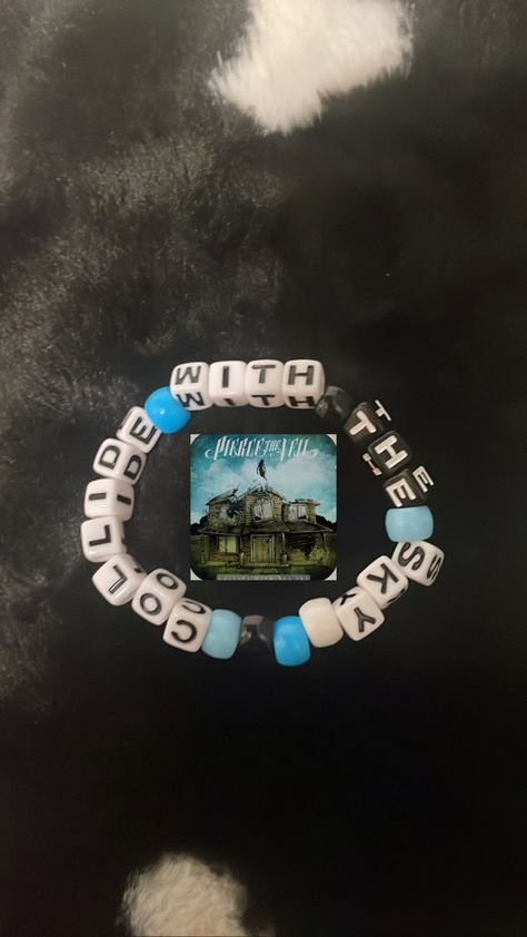 Pierce The Veil Bracelet Ideas, Pierce The Veil Kandi, Ptv Bracelet, Ptv Concert, Collide With The Sky, Kandi Singles, Kandi Inspo, Diy Kandi Bracelets, Diy Kandi