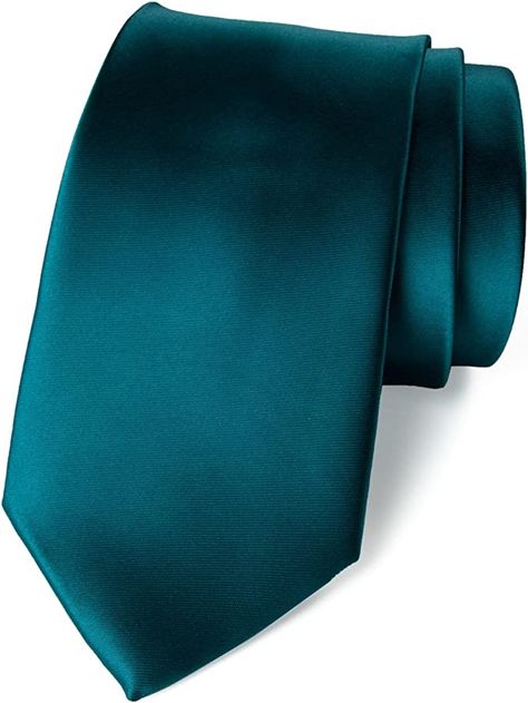 Spring Notion Men's Solid Color Satin Microfiber Tie, Regular Teal at Amazon Men’s Clothing store Teal Tie, Wedding Party Outfits, Pink Copper, Teal Wedding, Azazie Bridesmaid Dresses, Easter Dress, Green Silk, Dress Code, Teal Green