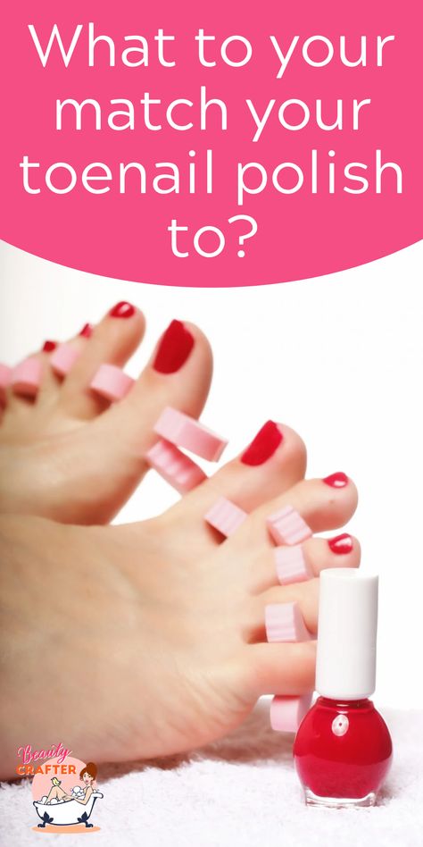 What should you match your toenail polish too? Options discussed. #pedicure #toenailpolish #nailpolish Toenail Polish Colors, Toenail Colors, Toe Nail Polish, Red Toenails, Dip Nail Colors, Shoes And Purse, Opi Polish, Color For Nails, Pedicure Colors