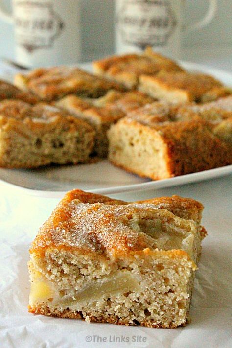 I love how versatile this recipe is, you can use fresh or tinned apples to make this delicious apple cake! thelinkssite.com Apple Slice Recipe, Plum Recipes, Torte Recipe, Fruit Picking, Dessert Aux Fruits, Gateaux Cake, Apple Cake Recipes, Slices Recipes, Dessert Cake