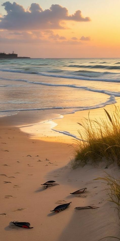 Beach Waves Photography, Beach Phone Wallpaper, Samsung Mobile Phone, Beautiful Beach Scenes, Beach Evening, Beach Scene Painting, Wet Sand, Seascape Photography, Texture Painting On Canvas