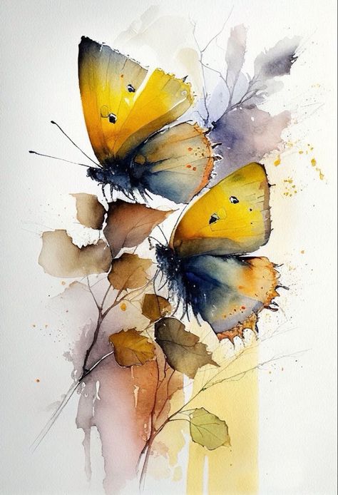 Andrew Simoson | WATERCOLOR | Butterfly Portrait Abstract Watercolor Tutorial, Butterfly Portrait, Loose Watercolour, Butterfly Art Painting, Watercolor Butterfly, Diy Watercolor Painting, Wildlife Paintings, Watercolor Sketchbook, Spring Painting