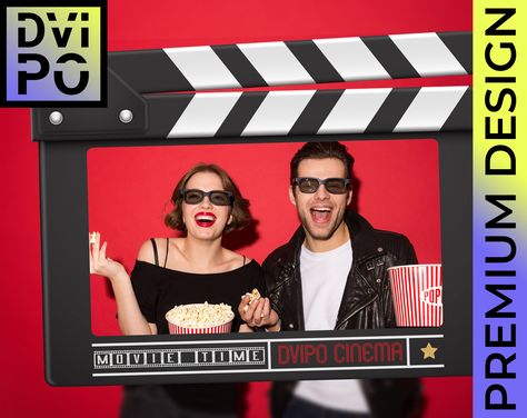 Cinema Movie Night Party Photo Booth Frame Clapperboard. Custom Designed Special Event Photo Booth Frame. All text changeable. NOTE: YOU CAN TYPE ANY TEXT FOR ANY EVENT Adorable Corporate Company frame for your perfect Event! Available in 36x24, 48x36 sizes. Bright and colorful colors will perfectly decorate your Party. This is a great frame idea for a Movie Birthday, Film Festival, Movie Night Home Party. THIS IS DIGITAL FILE ONLY  ( Print and frames not included ) HOW IT WORKS? 1. Select size, Bollywood Photo Booth, Movie Character Party, Cinema Party, Film Party, Event Photo Booth, Logo Foto, Bollywood Theme, Cinema Movie, Movie Night Party