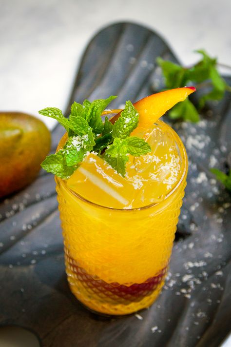 Portugal Cafe, Mango Mule, Mango Vodka, Mango Puree, Angostura Bitters, Poke Bowl, Ginger Ale, Mint Leaves, Rice Bowls