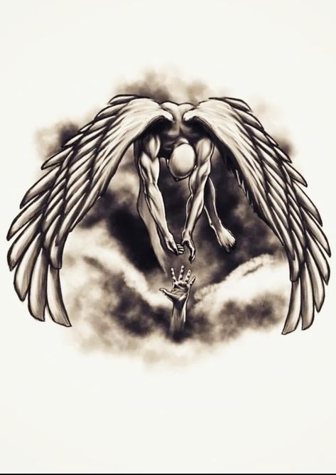 Angel Tattoo For Men, Guardian Angel Tattoo For Men, Tattoos Loyalty, Hooded Angel, Back Of Neck Tattoo Men, Guardian Angel Tattoo Designs, Wiccan Wedding, Warrior Angel, Warrior Tattoo Sleeve