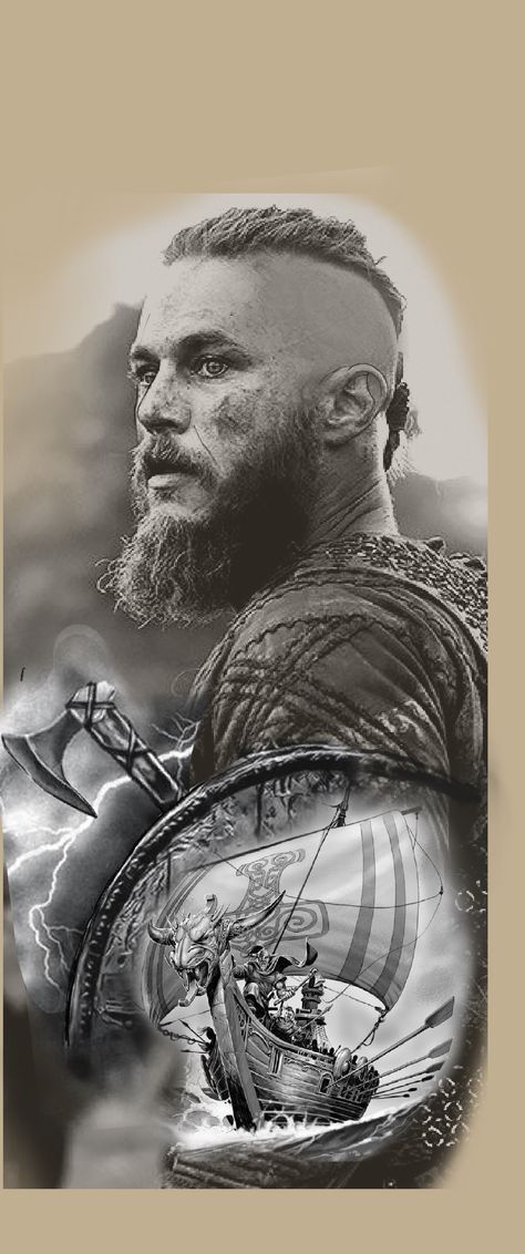 Ragnar Lothbrok Tattoo Design, Ragnar Tattoo Design, Ragnar Lothbrok Tattoo, Egyptian Eye Tattoos, Viking Pictures, Viking Warrior Tattoos, Norse Mythology Tattoo, Viking Wallpaper, Viking Tattoo Sleeve