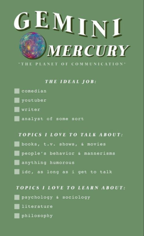 Mercury In Gemini, Gemini Mercury, Planet Astrology, Gemini Element, House Astrology, Mercury Planet, Gemini Astrology, Mercury Sign, Astrology Meaning