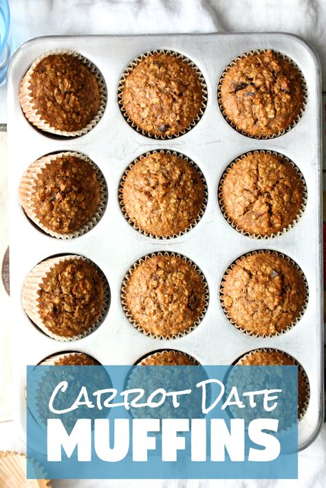 Carrot And Date Muffins, Carrot Date Muffins, Date Muffins Recipes, Recipes Using Dates, Heart Healthy Recipes Breakfast, Date Muffins, Kid Lunches, Healthy Breakfast Muffins, Carrot Muffins