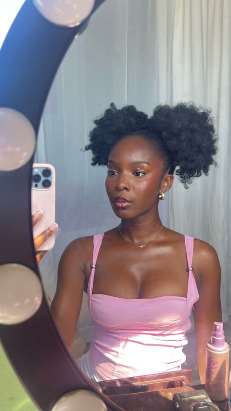 Afro Puff Tutorial, Double Puffs Natural Hair, 2 Afro Puff Hairstyles, Two Puffs Natural Hair Hairstyles 4c, Afro Puff Hairstyles Black Women, Puff Balls Hairstyle Natural Hair, 2 Puffs Natural Hair Hairstyles, High Puff Natural Hair 4c, Daphne Makeup