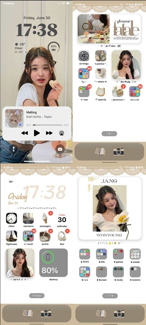 Wonyoung Ios Layout, Wonyoung Phone Layout, Ive Homescreen, Wonyoung Homescreen, Phone Setup Ideas, Kpop Ios Layout, Kpop Homescreen Layout, Kpop Homescreen, Ipad Setup