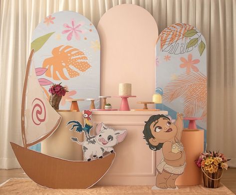 Boho Moana Party, Moana Room, Moana Backdrop, Moana Birthday Party Theme, Moana Theme Birthday, Festa Moana Baby, Moana Theme, Moana 2, Moana Themed Party