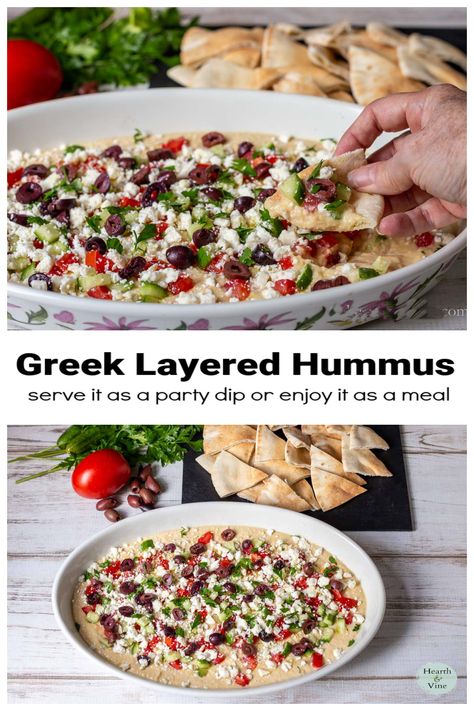 Hummus And Cucumber, Layered Hummus Dip, Layered Hummus, Feta Cucumber, Chickpea Dip, Mediterranean Dip, Cucumber Dip, Greek Dip, Hummus Dip