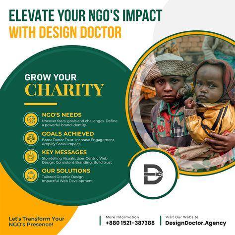 Elevate your NGO's impact with 𝐃𝐞𝐬𝐢𝐠𝐧 𝐃𝐨𝐜𝐭𝐨𝐫.
And grow your charity



#NGO #branding #charity #impact #happymoments #ngo #grow #happylife #marketingideas #advertising Build Trust, Social Impact, Increase Engagement, Happy Moments, Web Development, Happy Life, Brand Identity, Storytelling, Web Design