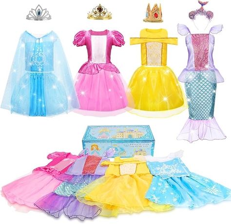 Amazon.com: Princess Dresses for Girls, Princess Costume for Girls Age 3 4 5 6 7 8, Dress Up Clothes for Little Girls 3t-4t, 5t-6t, Gift for Girls Halloween Christmas Birthday : Toys & Games Princess Costumes For Girls, Princess Dresses For Girls, Toddler Dress Up, Pretend Play Costumes, Dress Up Clothes, Costume For Girls, Princess Dress Up, Disney Princess Dresses, Ordinary Girls