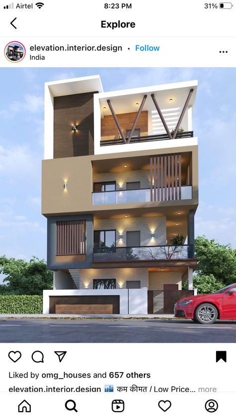 G 2 Front Elevation Design Modern, South Facing House Elevation Design, House Structure Design, South Facing House, North Facing House, Building Front Designs, Modern Bungalow Exterior, Commercial Design Exterior, House Outer Design