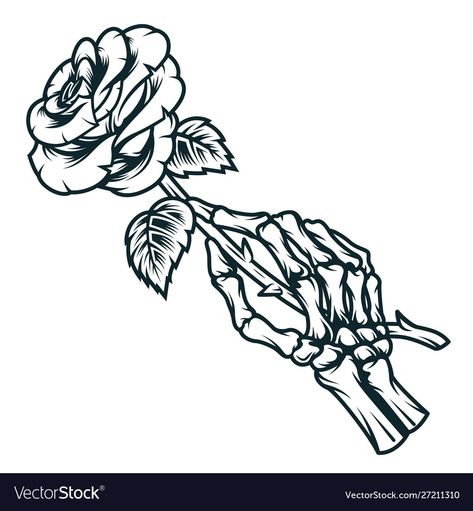 Skeleton Hand Holding Rose Tattoo, Hand Holding Rose Tattoo, Holding Rose Tattoo, Skeleton Hand Holding Rose, Edgy Tattoos, Edgy Tattoo, Hand Holding Rose, Skeleton Hand Holding, Bloom Tattoo