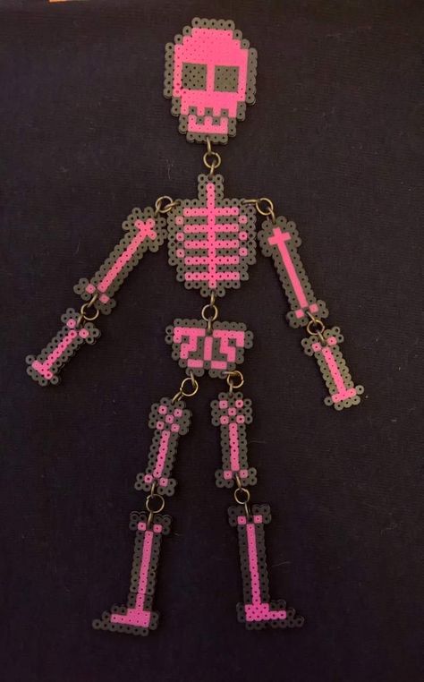 Perler Bead Patterns Skeleton, Perler Bead Ouija Board, Sasuke Uchiha Perler Beads, Green Perler Beads, Grunge Perler Beads, Gothic Perler Beads, Bead Melting Patterns, Creepy Perler Bead Patterns, Skeleton Perler Beads