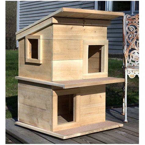 Outside Cat Shelter, Insulated Cat House, Outside Cat House, Cat House Plans, Outdoor Cat Shelter, Feral Cat Shelter, Feral Cat House, Kat Diy, Chat Diy