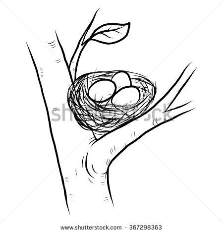 Birds Nest Drawing Simple, Bird Nest Drawing, Line Pic, Nest Images, Sketches Simple, Picture Books Illustration, Chicken Art, Bird Nest, Art Drawings For Kids