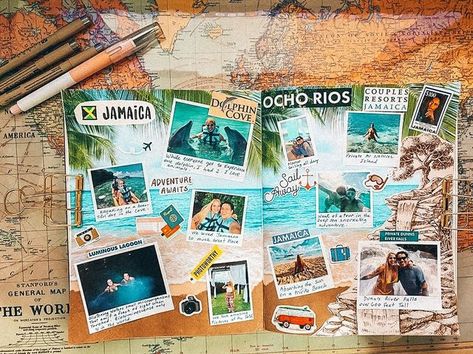 Beach Travel Journal, Up Adventure Book, Borneo Travel, Best Travel Journals, Travel Book Design, Travel Journaling, Travel Journal Pages, Travel Journal Scrapbook, Summer Book