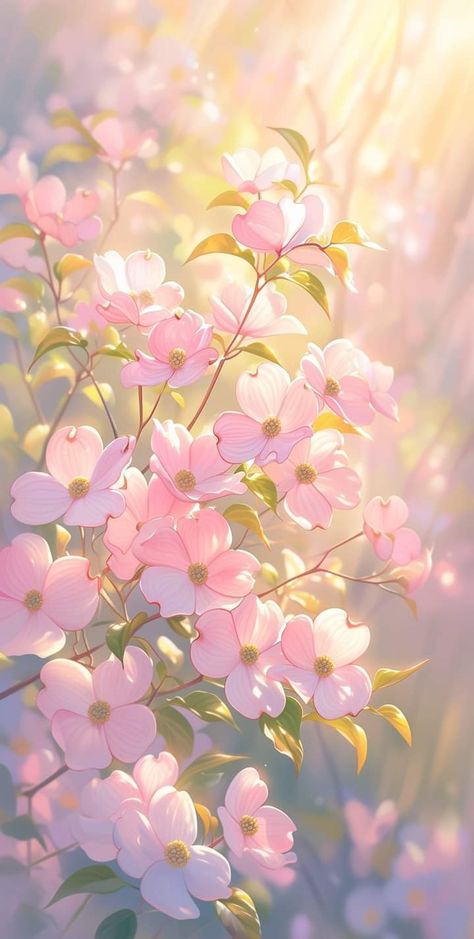 Colorful Flowers Background, Kawaii Wallpaper Cherry Blossom, Cartoon Cherry Blossom Wallpaper, Animated Cherry Blossom Wallpaper, Sakura Flower Background, Sakura Flower Wallpaper Anime Art, Funny Artwork, Really Cool Drawings, Dreamy Artwork