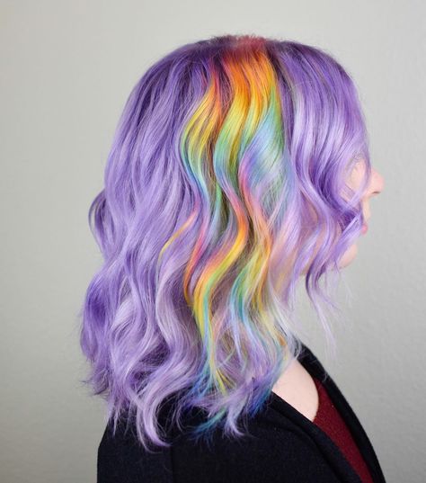 Pastel Rainbow Hair, Holographic Hair, Opal Hair, Exotic Hairstyles, Rainbow Headband, Pulp Riot Hair, Hair Streaks, Rainbow Pastel, Hair Creations