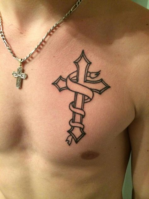 Country Tattoos, Guitar Drawing, Chest Tattoos, My Sons, Baby Tattoos, Cross Tattoo, Chest Tattoo, First Tattoo, A Cross