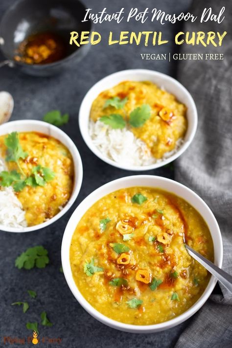 Lentil Dinner, Lentils Instant Pot, Red Lentil Curry, Red Lentil Recipes, Cooking Red Lentils, Fantastic Recipes, Red Lentils, Dal Recipe, Lentil Curry