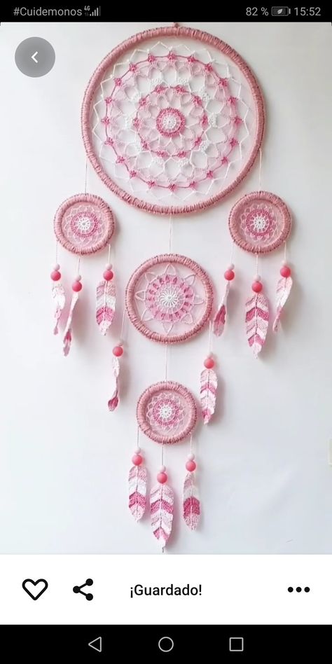 Teen Room Wall Decor, Dream Catcher Bedroom, Pink Dream Catcher, Crochet Dream Catcher, Dreamcatcher Crochet, Big Dream Catchers, Dream Catcher Tutorial, Dream Catcher Patterns, Diy Sy