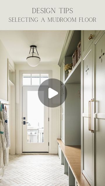 Alma Homes on Instagram: "Mudrooms are one of our favorite spaces to design because they pack so much function into one room. But when it actually comes time to select your floors, where do you even start?

We are a big fan of tile in mudrooms because it holds up to wear and tear and you don’t have to worry about water (in fact, we would never do an actual hardwood in a mudroom for that specific reason).

Today on the blog, we’re taking all things mudroom flooring (type, color, size, shape) to help you navigate the selection process, so head to the link in our bio or comment “mudfloorblog” and we’ll DM you a link to it. 

For those wondering which tile is featured in today’s reel, this will be shared with our IG subscribers tomorrow so subscribe to find out. 😊

Design/Build: @almahomes #a Hallway Panelling, Alma Homes, Mudroom Flooring, Hallway Inspiration, About Water, Street House, Uk Homes, Hallway Lighting, Mud Room