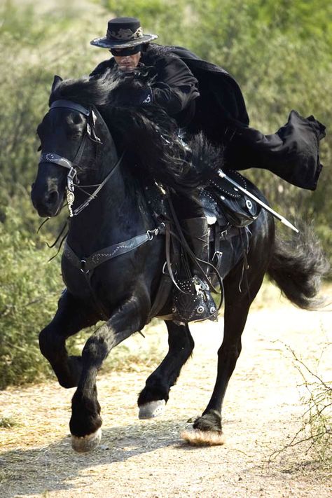 The Legend of Zorro Legend Of Zorro, Zorro Movie, The Legend Of Zorro, The Mask Of Zorro, The Lone Ranger, Tv Westerns, Friesian Horse, Lone Ranger, Black Horse