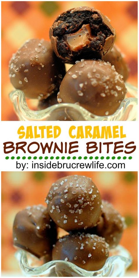 Salted Caramel Brownie, Salted Caramel Brownies, Brownie Bites, Truffle Recipe, Oreo Dessert, Homemade Candies, Yummy Sweets, How Sweet Eats, Eat Dessert