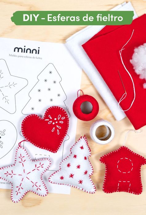 Aprende a hacer estos hermosos adornos navideños de fieltro, en este video de Proyecto Minni. Christmas Ornament Template, Ornament Template, Happy Winter, Homemade Beauty Products, Valentines Diy, Christmas Ornament, Christmas Crafts, Sugar Cookie, Projects To Try