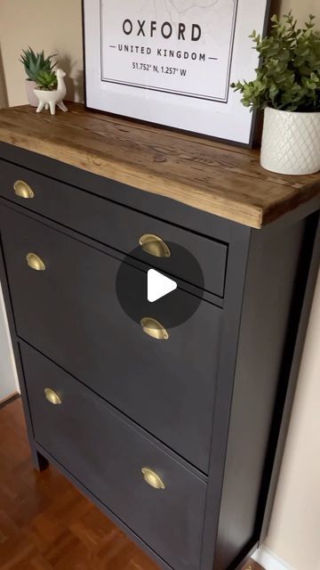 533K views · 15K likes | DIY - IKEA Hack on Instagram: "@do.it.yourself.mum recently shared her amazing IKEA shoe cabinet makeover, which is a great example of how a few simple techniques can transform an old piece of furniture into something stylish and modern. 🖤 

 👉 For more ideas and inspiration be sure to check out the @do.it.yourself.mum page. 
.
.
.
#diy #diyhomedecor #dıy #diyideas #diycrafts #ikea #ikeahack #ikeahacks #ikeadiy #home #homedecor #decoration #deco #doityourself #selfmade #homeinspo #inspo #inspiration #house #newhome #decohome #homesweethome #homedesign #decoaddict #decoracao #newhome #newhouse #diyprojects #diyhome #shoes ##ikeashoecabinet" Ikea Shoe Cabinet Bathroom, Ikea Hemnes Shoe Cabinet Makeover, Ikea Shoe Cabinet Makeover, Hallway Cabinet Ideas, Ikea Shoe Cabinet Hack Entryway, Shoe Cabinet Makeover, Shoe Cabinet Diy, Ikea Shoe Cabinet Hack, Ikea Hemnes Shoe Cabinet